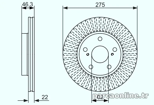 BOSCH 0986479341 Fren Disk Ayna - BOSCH - 0986479341