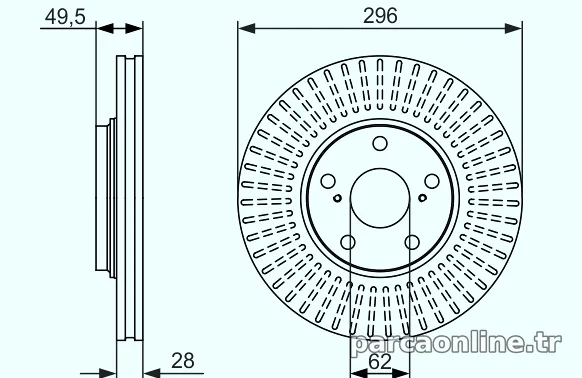 BOSCH 0986479664 Fren Disk Ayna - BOSCH - 0986479664