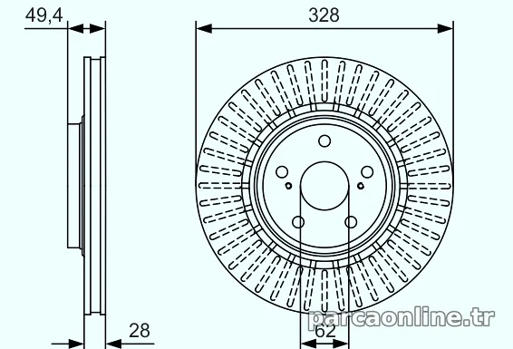 BOSCH 0986479T00 Fren Disk Ayna - BOSCH - 0986479T00