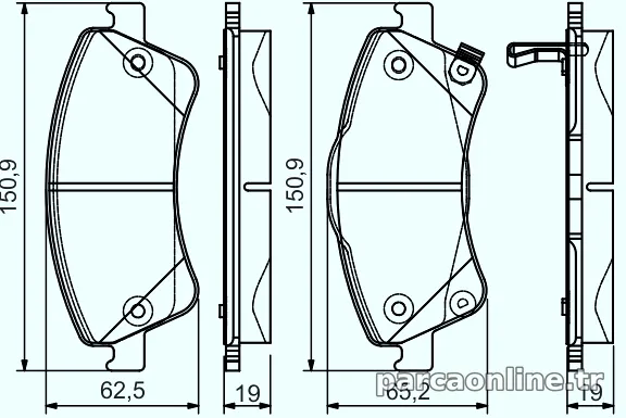 BOSCH 0986495106 Fren Disk Balata - BOSCH - 0986495106