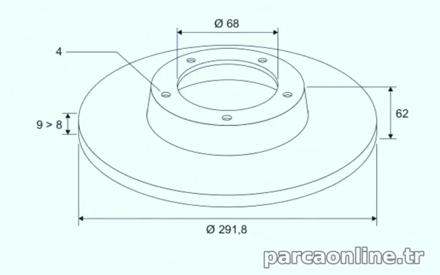 Valeo ARKA FREN AYNASI DUZ NISSAN CUBE 10> TIIADA 07>12 292X4
