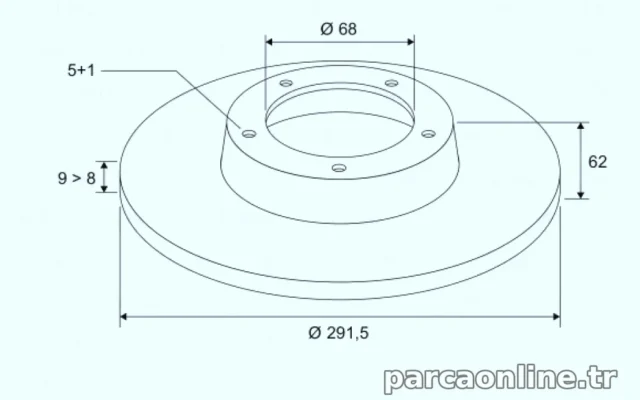 ARKA FREN DISK AYNASI DUZ NISSAN QASHQAI 07-12 JUKE 10-> (292X5)