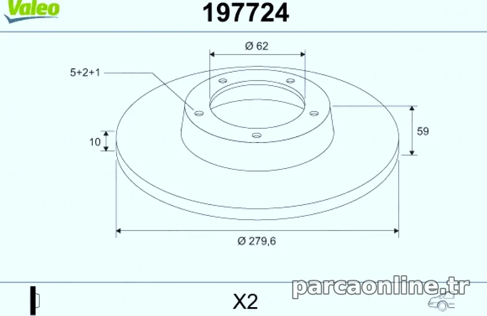 ARKA FREN DISK AYNASI TOYOTA AVENSIS 2.2D 4D - Valeo - VALEO 197724
