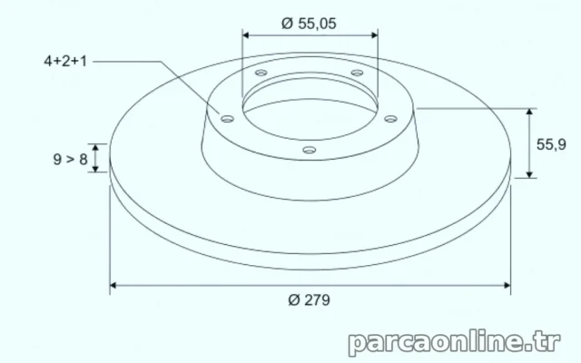 ARKA FREN DISKI (AYNASI) DUZ TOYOTA COROLLA 1.4 D4D 1.6 VVTI 2003-2007 (279X4) – VALEO 197019