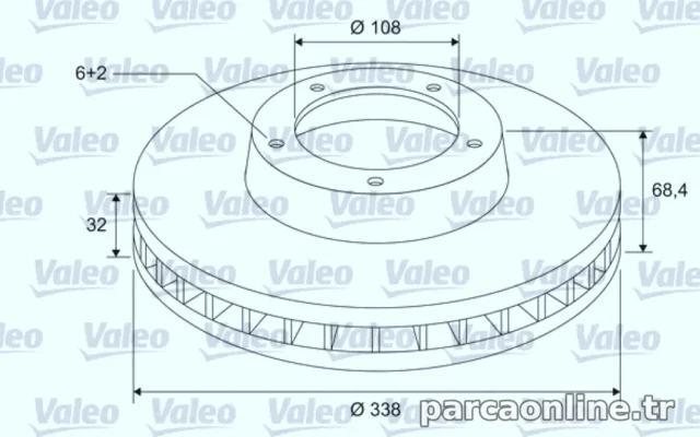 FREN DISKI ON TOYOTA LAND CRUISER 3,0-4,0 2009-> 2,8 2015-> (Valeo)