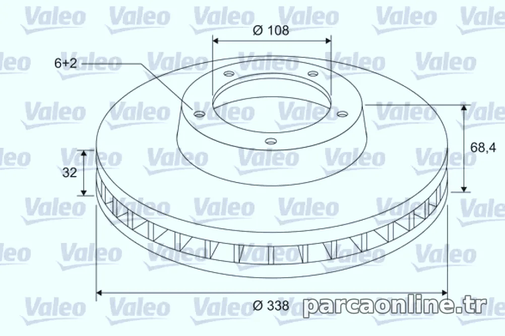FREN DISKI ON TOYOTA LAND CRUISER 3,0-4,0 2009-> 2,8 2015-> - Valeo - VALEO 185814