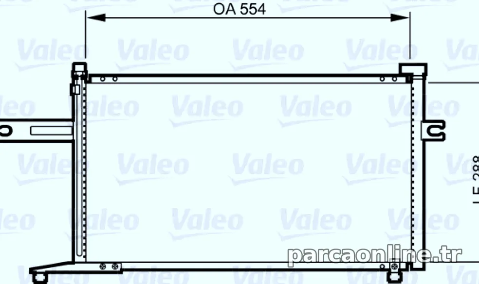 KLIMA RADYATORU NISSAN MICRA II K11 92>00 (554×288×16) - Valeo - VALEO 814300