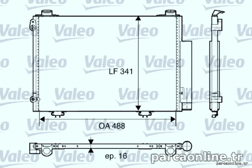 KLIMA RADYATORU TOYOTA YARIS 1999 2005 (520X318X16) - Valeo - VALEO 817674