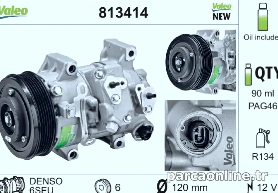 KOMPRESOR TOYOTA ALTIS, AURIS, AVENSIS - Valeo - VALEO 813414