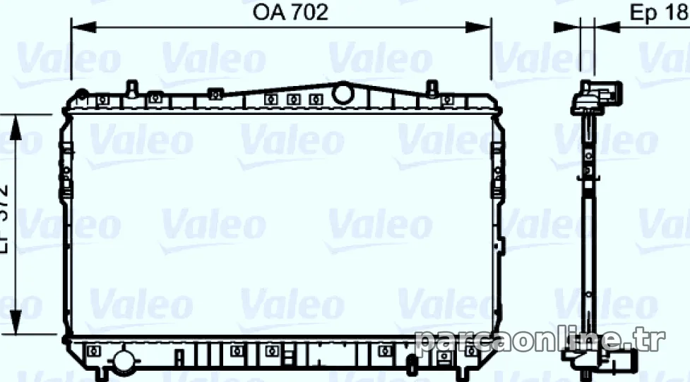 MOTOR RADYATORU LACETTI NUBIRA 1,4 / 1,6 / 1,8 / 2,0 (702X377X16) 03> - Valeo - VALEO 735159
