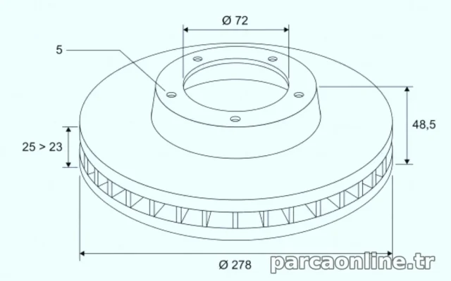 ON FREN AYNASI HAVALI MAZDA 5 05>MAZDA 3 03>10 277X5 (Valeo)