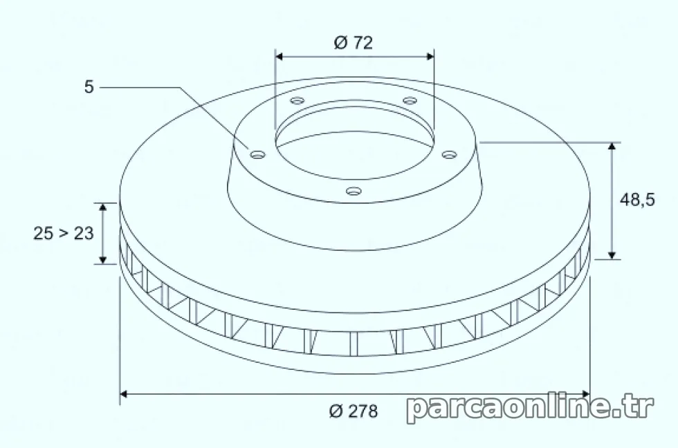 ON FREN AYNASI HAVALI MAZDA 5 05>MAZDA 3 03>10 277X5 - Valeo - VALEO 186872