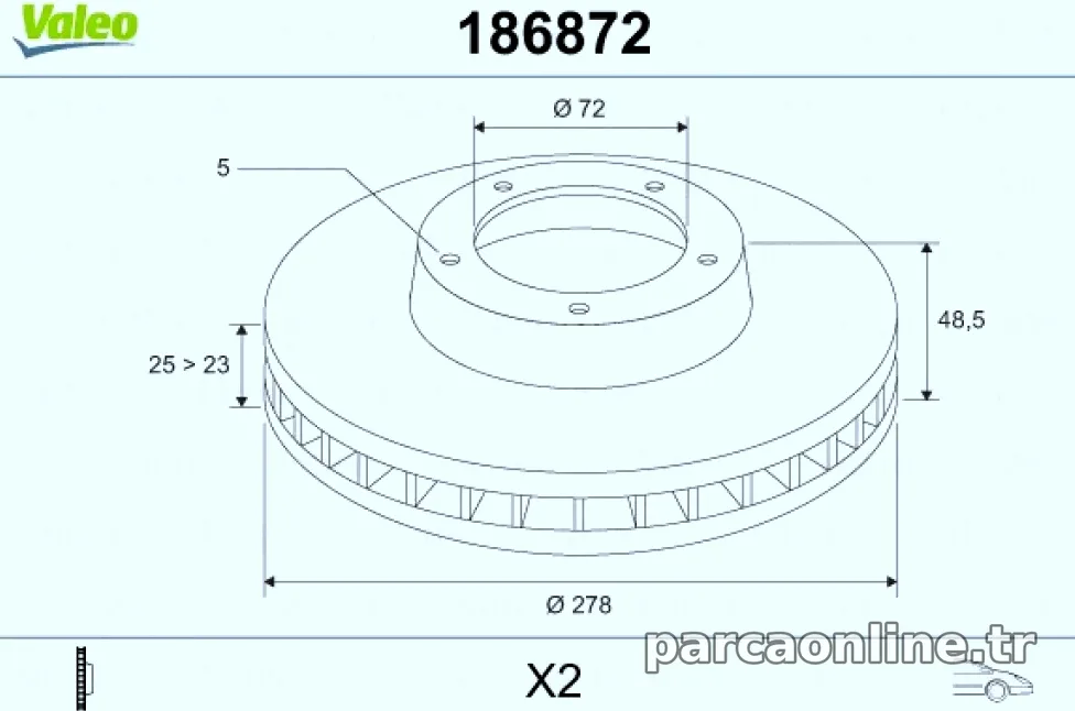 ON FREN AYNASI HAVALI MAZDA 5 05>MAZDA 3 03>10 277X5 – Valeo – VALEO 186872″ loading=”lazy” /></figure>
<p class=