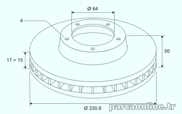 ON FREN DISK (AYNASI) HAVALI SUZUKI ALTO 1994-2002 SUZUKI SWIFT 1989-2001 JUSTY 1.3 4WD 1995-2003 (231MM) – VALEO 186505