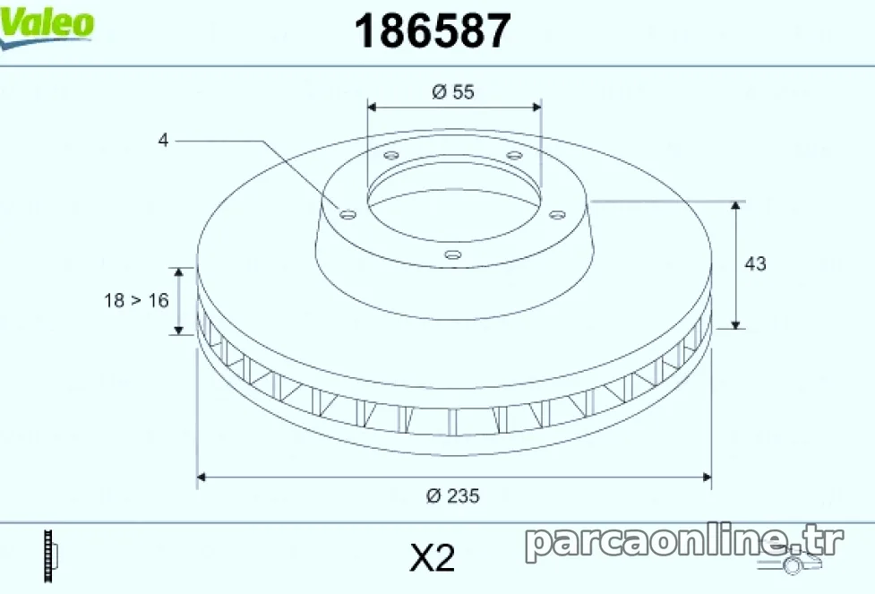 ON FREN DISKI (AYNASI) HAVALI TOYOTA YARIS 99>05 (235X4) – Valeo – VALEO 186587″ loading=”lazy” /></figure>
<p class=
