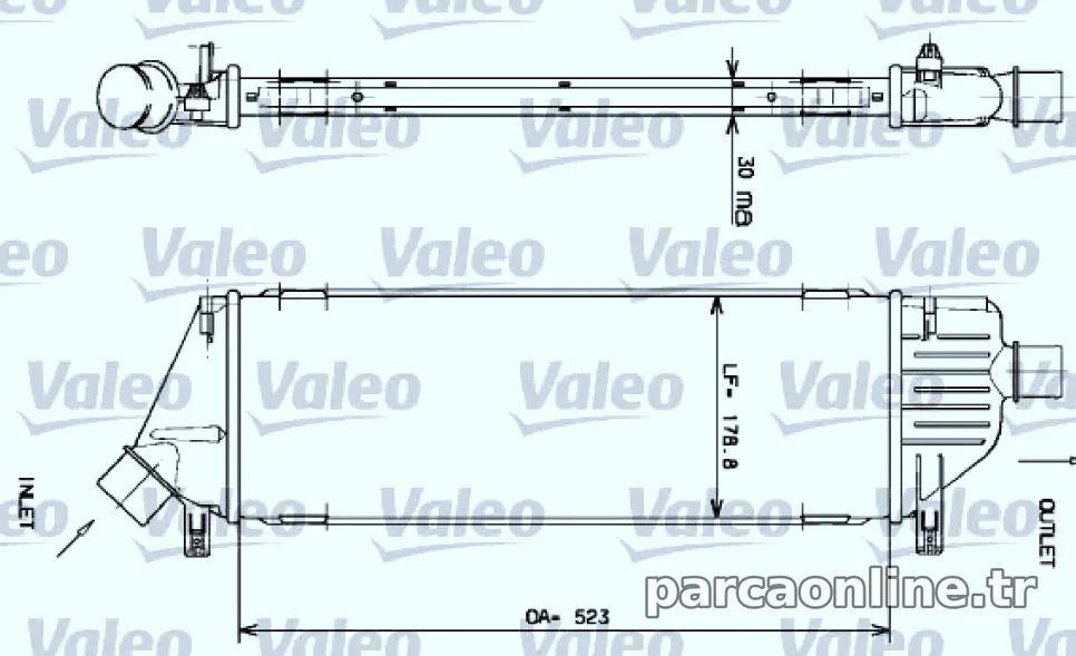 TURBO RADYATORU (INTERCOOLER) NISSAN MICRA K12 1,5 DCI 2003 2010 - Valeo - VALEO 817640