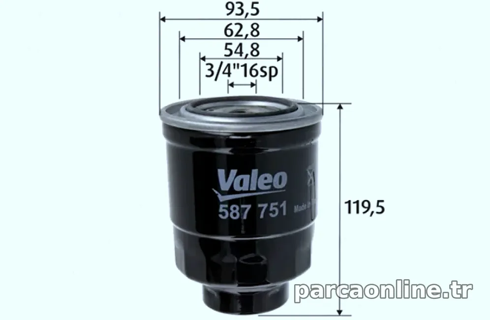YAKIT FILTRESI COROLLA 1,4 D4D 2007 2012 AURIS 1,4 D4D 2007 2018 AVENSIS 2007> RAV4 2012> - Valeo - VALEO 587751