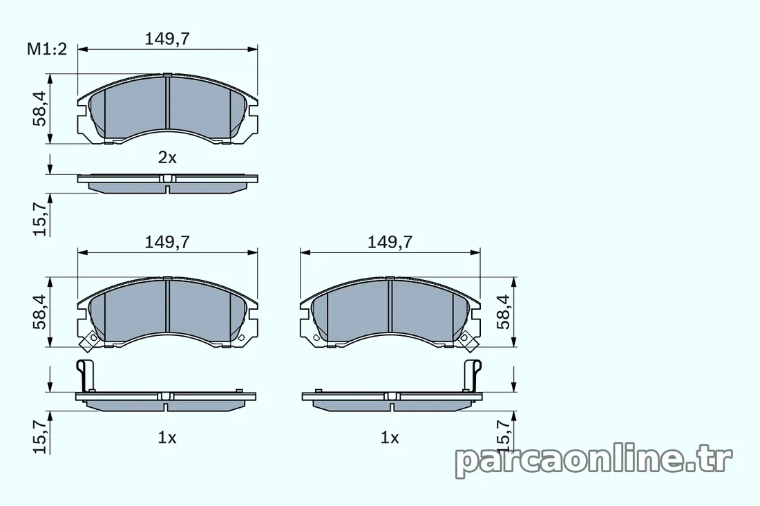 BOSCH 0986424523 Fren Disk Balata - BOSCH - 0986424523