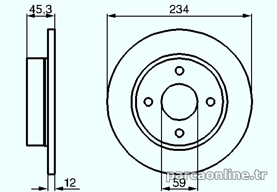 BOSCH 0986478288 Fren Disk Ayna - BOSCH - 0986478288