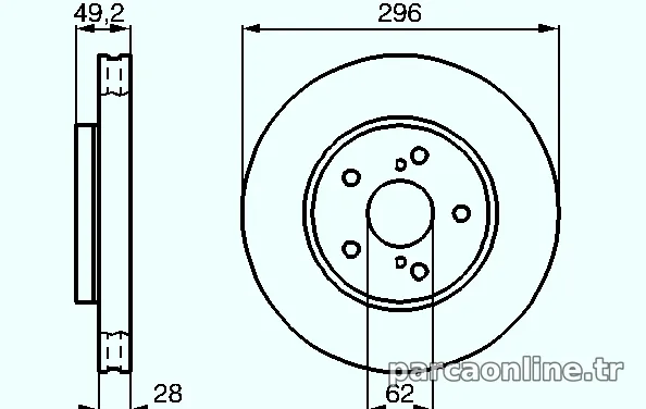 BOSCH 0986478968 Fren Disk Ayna - BOSCH - 0986478968