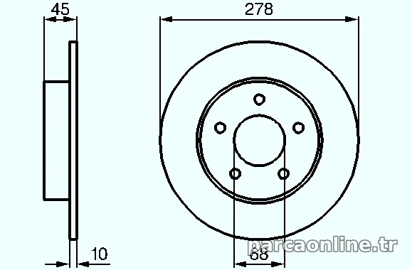BOSCH 0986479067 Fren Disk Ayna - BOSCH - 0986479067