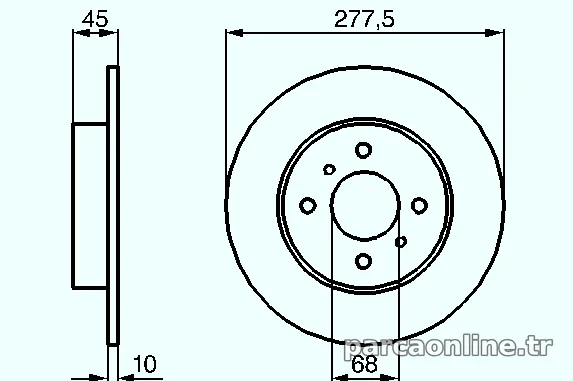 BOSCH 0986479105 Fren Disk Ayna - BOSCH - 0986479105