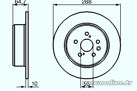 BOSCH 0986479243 Fren Disk Ayna - BOSCH - 0986479243