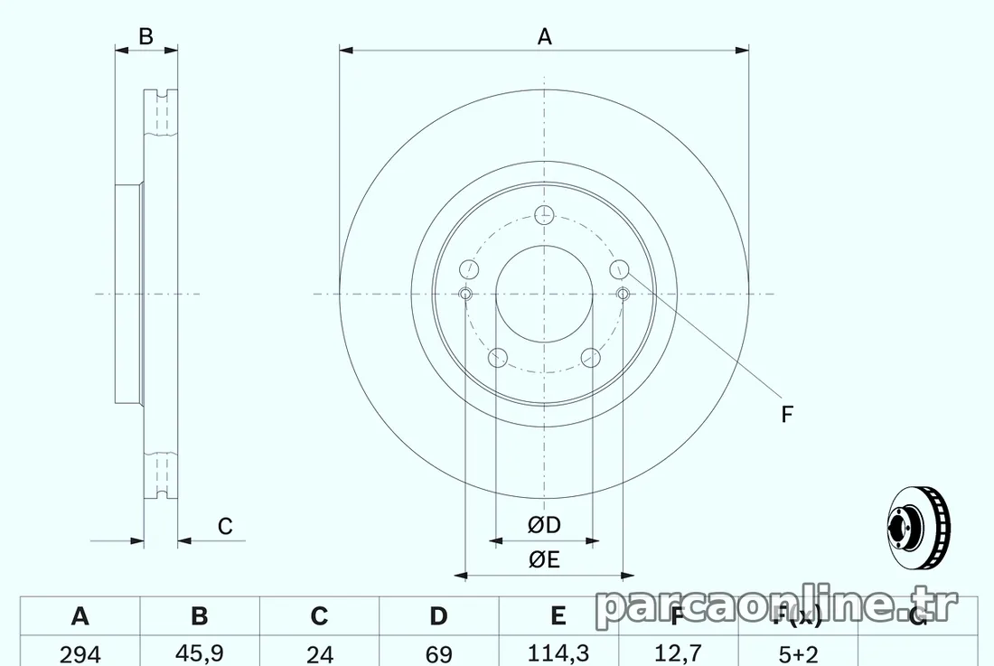 BOSCH 0986479372 Fren Disk Ayna - BOSCH - 0986479372