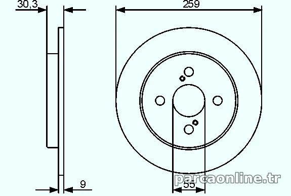 BOSCH 0986479420 Fren Disk Ayna - BOSCH - 0986479420