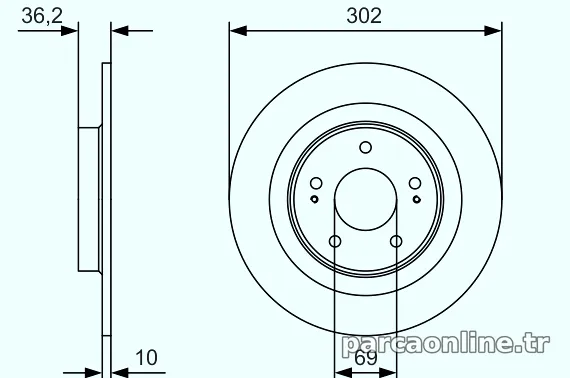 BOSCH 0986479B04 Fren Disk Ayna - BOSCH - 0986479B04
