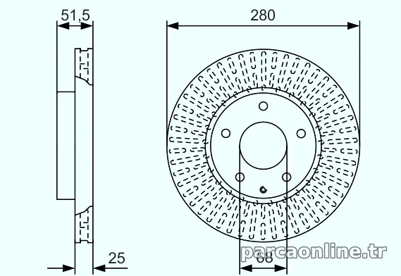 BOSCH 0986479C36 Fren Disk Ayna - BOSCH - 0986479C36