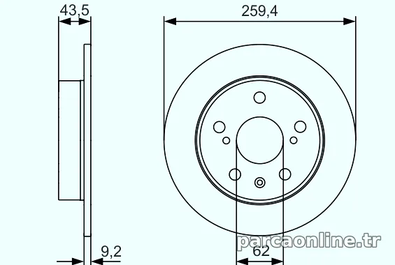 BOSCH 0986479C44 Fren Disk Ayna - BOSCH - 0986479C44