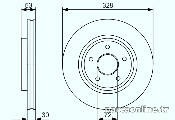 BOSCH 0986479R48 Fren Disk Ayna - BOSCH - 0986479R48