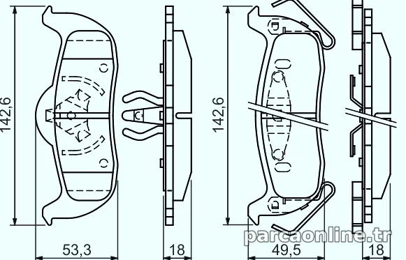 BOSCH 0986494142 Fren Disk Balata - BOSCH - 0986494142