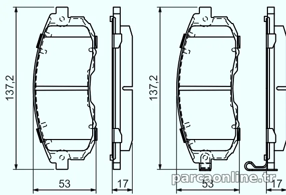 BOSCH 0986494337 Fren Disk Balata - BOSCH - 0986494337