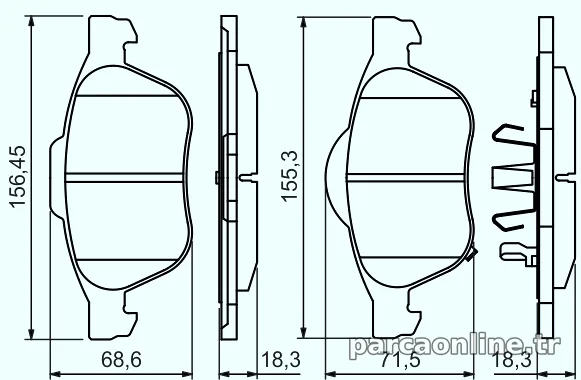 BOSCH 0986494485 Fren Disk Balata - BOSCH - 0986494485