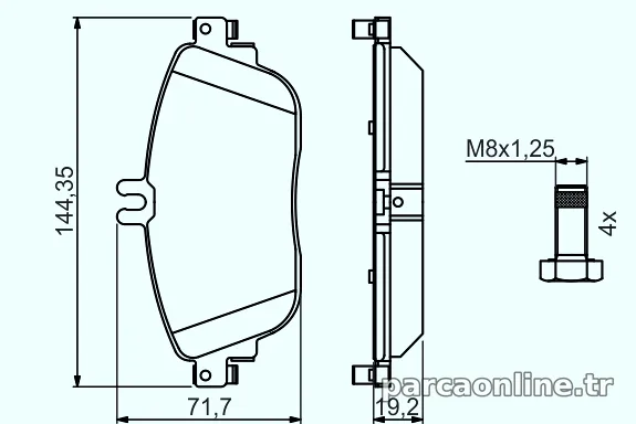 BOSCH 0986494662 Fren Disk Balata - BOSCH - 0986494662