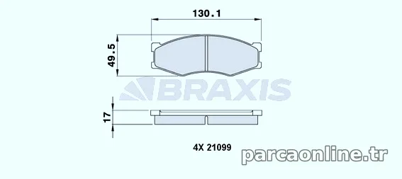 BRAXIS AA0226 Fren Disk Balata - BRAXIS - AA0226
