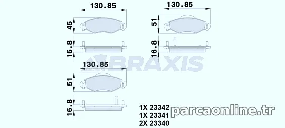 BRAXIS AB0120 Fren Disk Balata - BRAXIS - AB0120