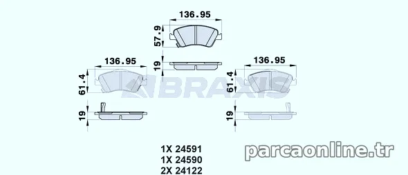 BRAXIS AB0163 Fren Disk Balata - BRAXIS - AB0163