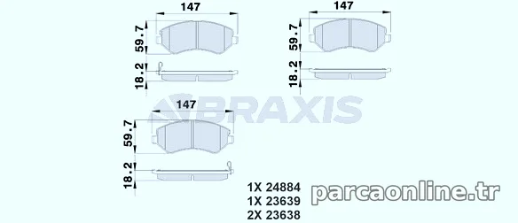 BRAXIS AB0217 Fren Disk Balata - BRAXIS - AB0217