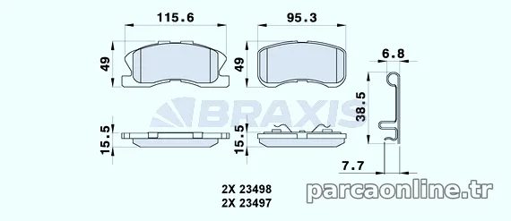 BRAXIS AB0290 Fren Disk Balata - BRAXIS - AB0290