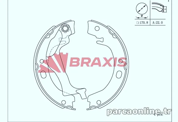 BRAXIS AC0113 El Fren Balatası - BRAXIS - AC0113