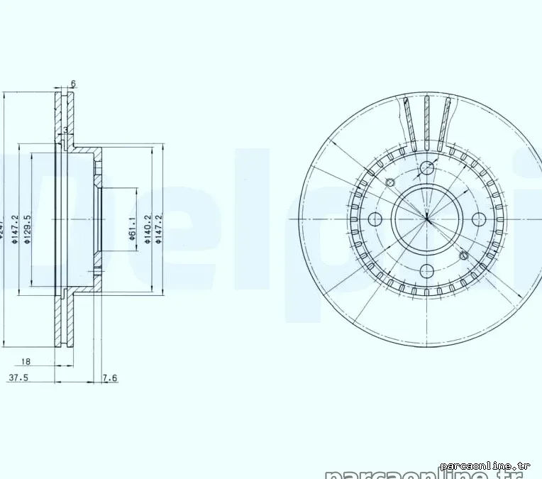 DELPHI BG3134 Fren Disk Ayna - DELPHI - BG3134
