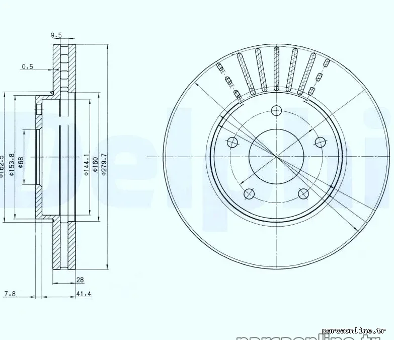 DELPHI BG3816 Fren Disk Ayna - DELPHI - BG3816