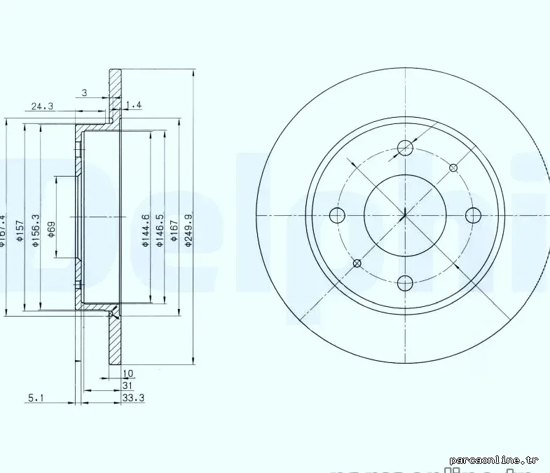 DELPHI BG3971 Fren Disk Ayna - DELPHI - BG3971