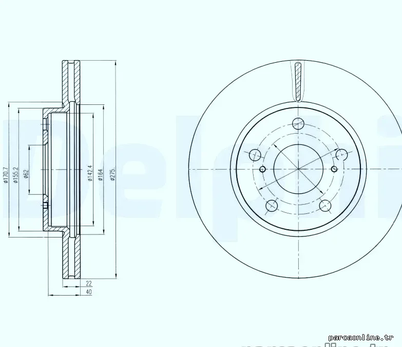 DELPHI BG4232 Fren Disk Ayna - DELPHI - BG4232