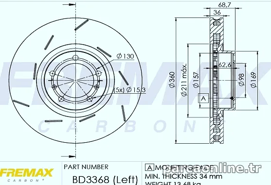 FREMAX BD3368 Fren Disk Ayna - FREMAX - BD3368