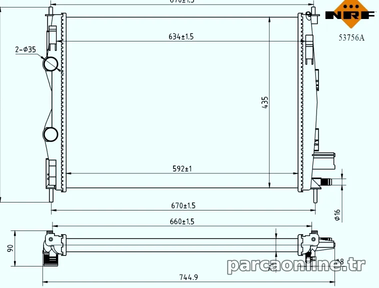 NRF 53756A Su Radyatörü - NRF - 53756A
