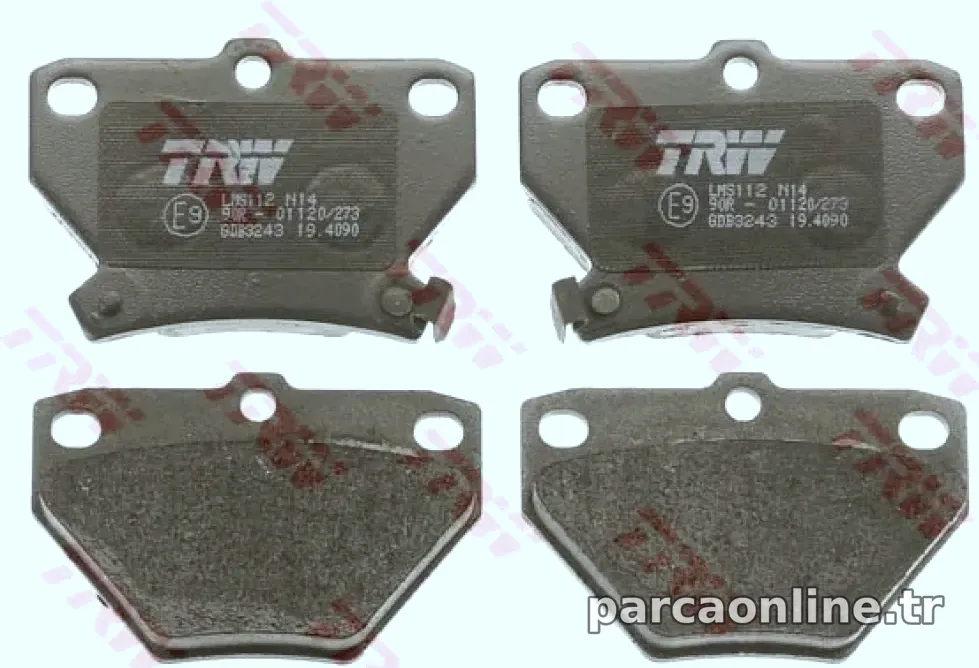 ARKA FREN BALATASI TOYOTA COROLLA 1.4 1.6 2002-2007 YARIS 1999-2006 VERSO 2001-2004 - TRW - TRW GDB3243